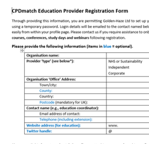 Education Provider Registration Form thumbnail